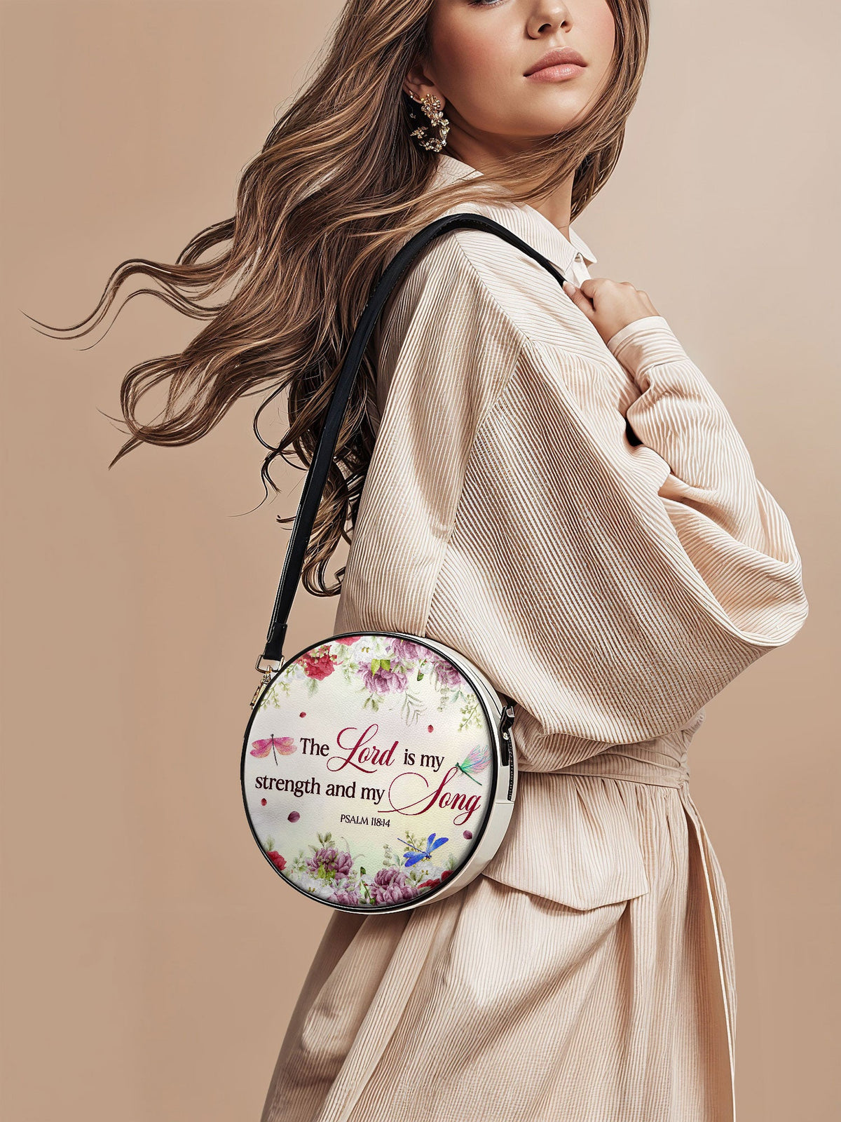 Melody Psalm 118:14 Circle Crossbody Bag