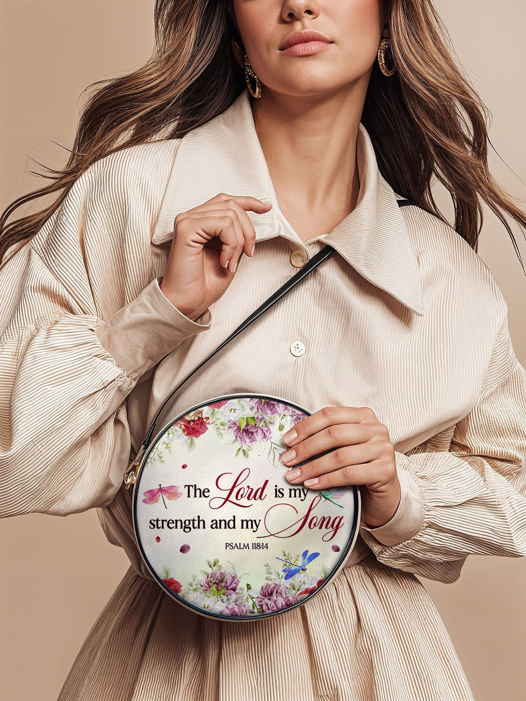 Psalm 118:14 Melody Circle Crossbody Bag