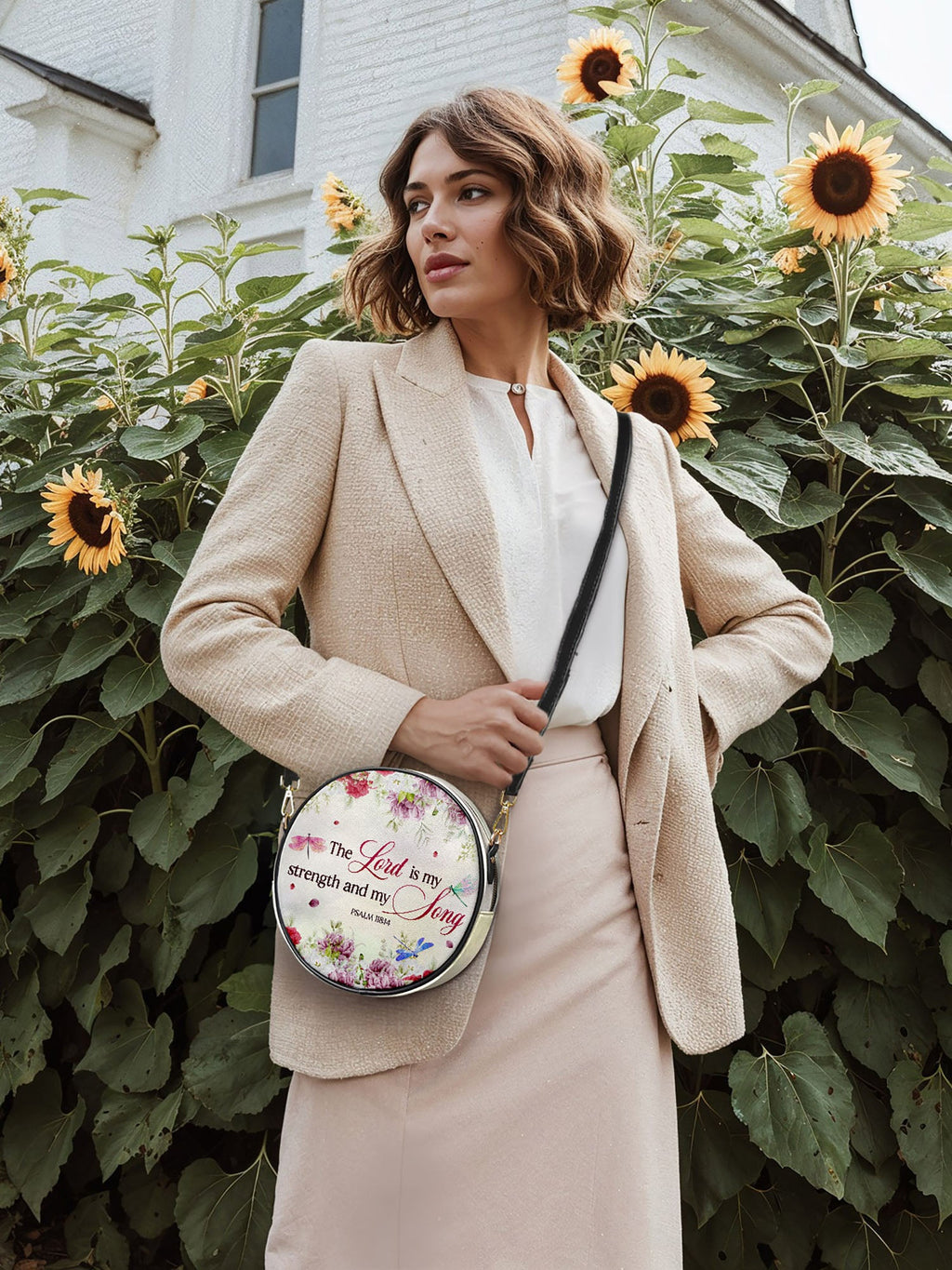 Melody Psalm 118:14 Circle Crossbody Bag