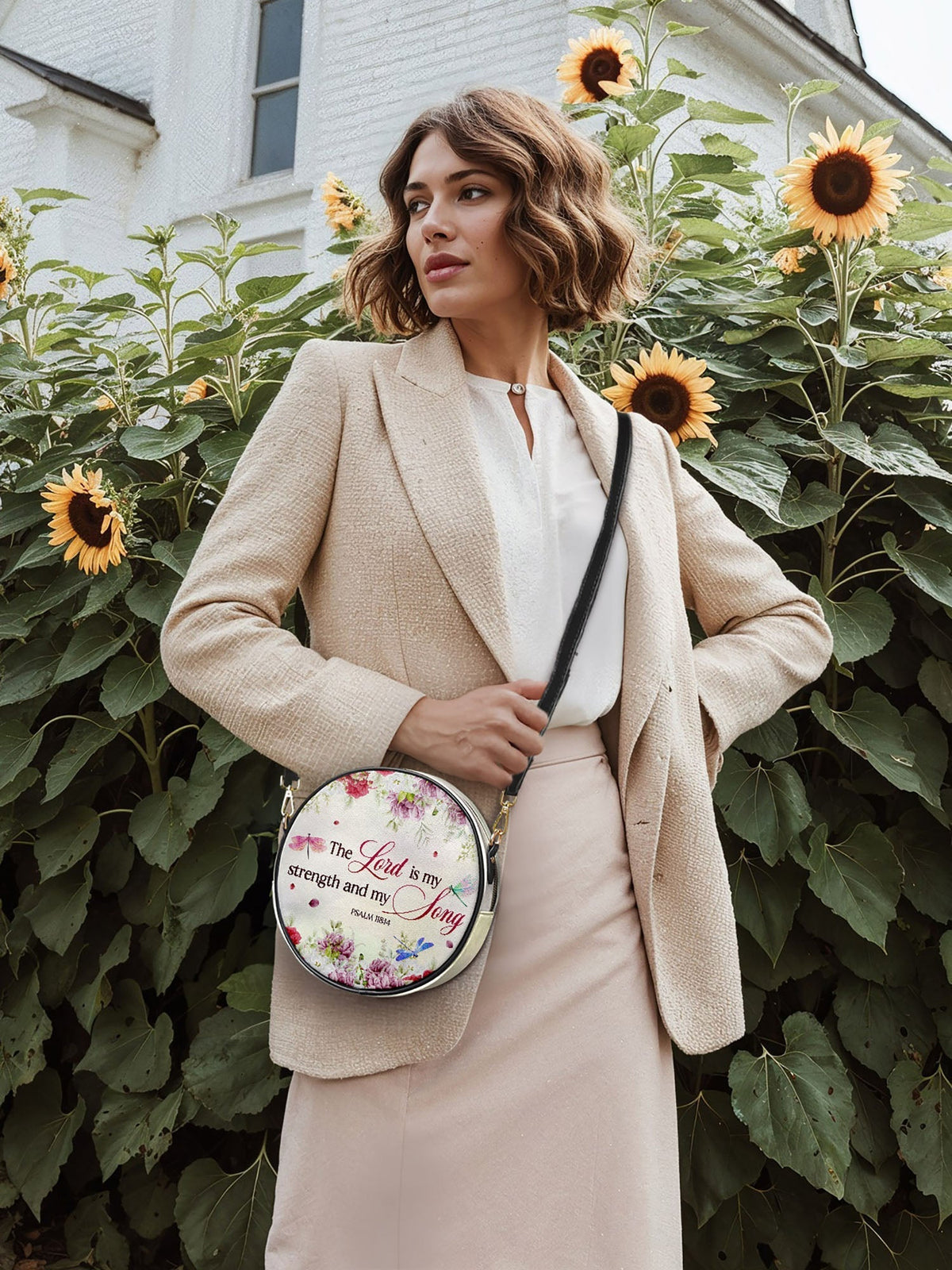Psalm 118:14 Melody Circle Crossbody Bag