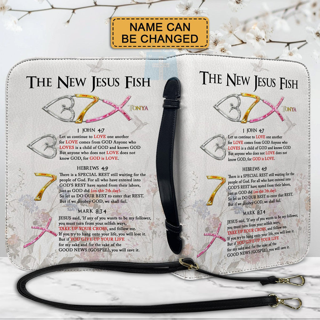 Personalized Jesus Fish Bible Cover