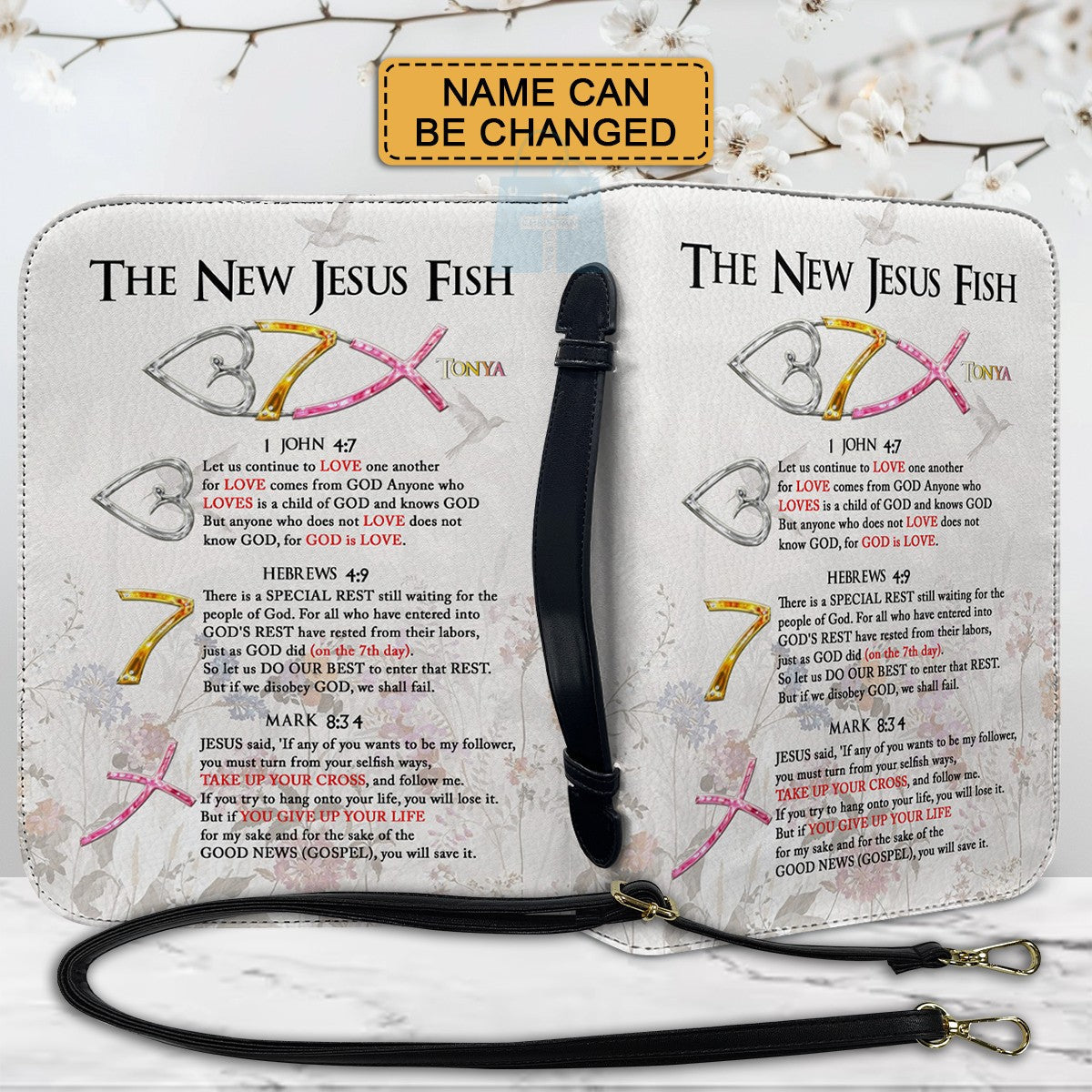 Personalized Jesus Fish Bible Cover