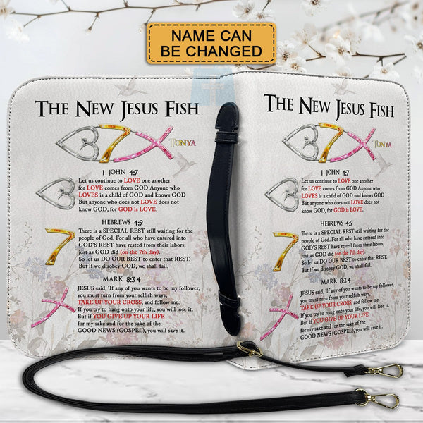 Personalized Jesus Fish Bible Cover