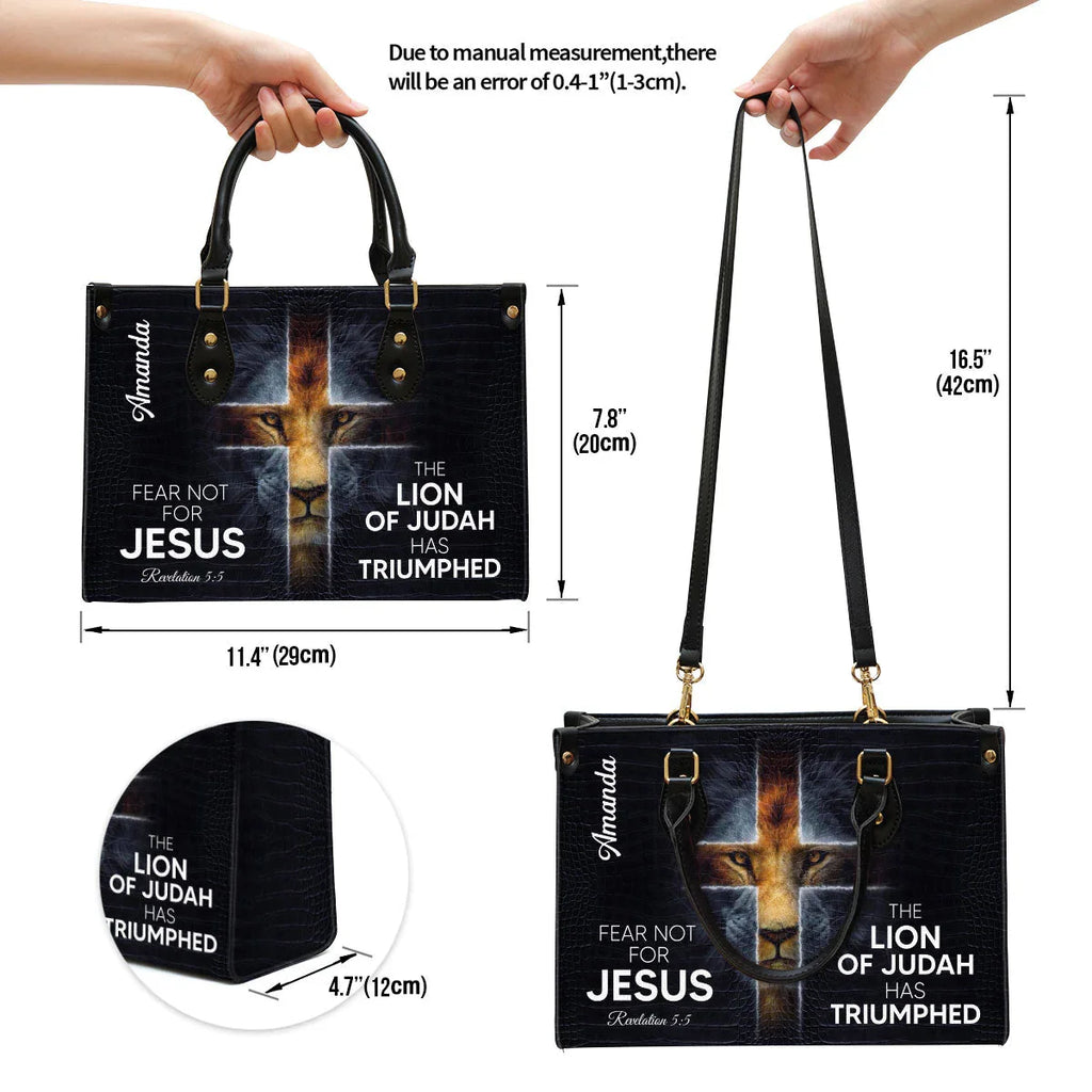 Lion of Judah Personalized Leather Handbag