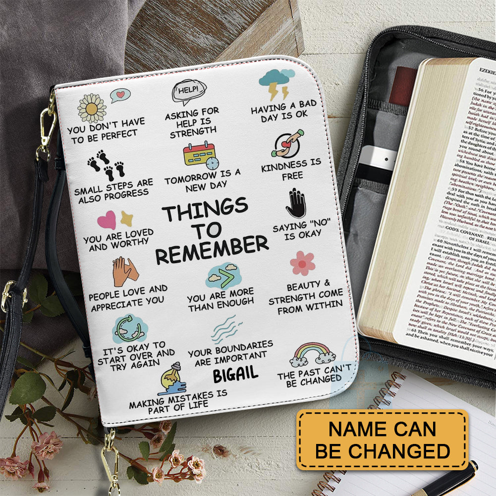 Things To Remember Personalized Bible Cover