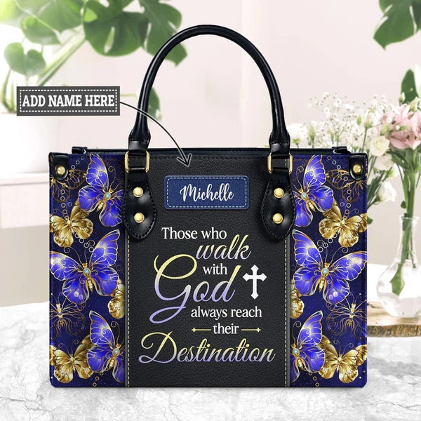 Walk With God Butterfly Personalized Tote Bag