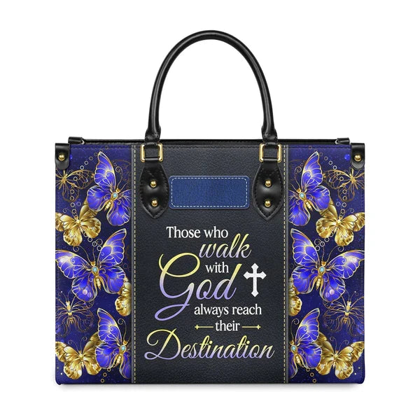 Walk With God Butterfly Personalized Tote Bag