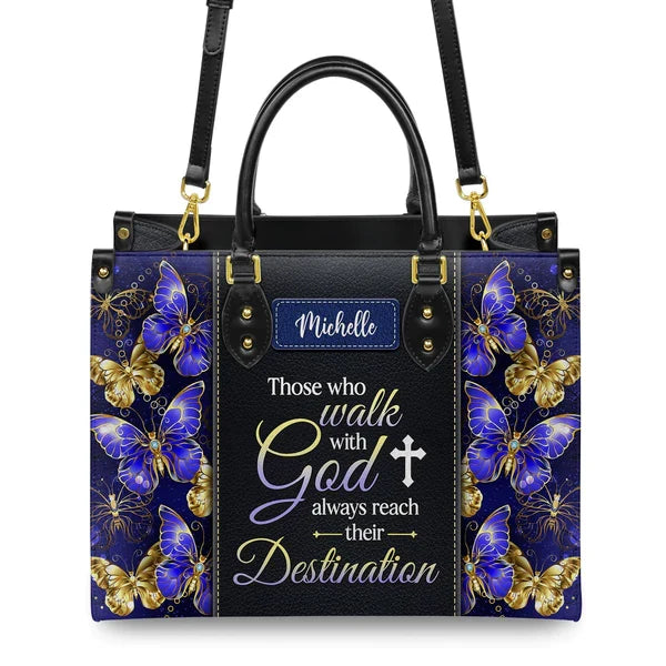 Walk With God Butterfly Personalized Tote Bag