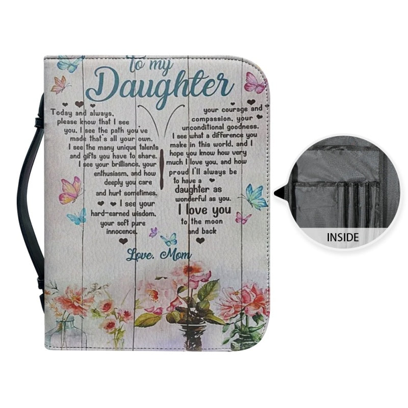 To My Daughter From Mom Personalized Bible Cover