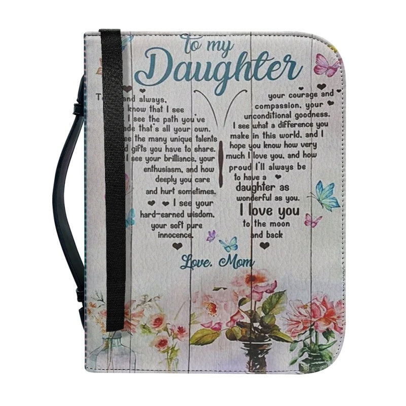 To My Daughter From Mom Personalized Bible Cover