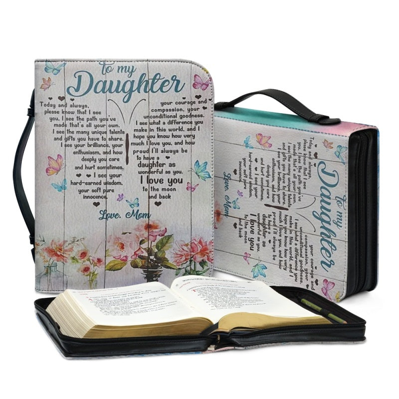 To My Daughter From Mom Personalized Bible Cover
