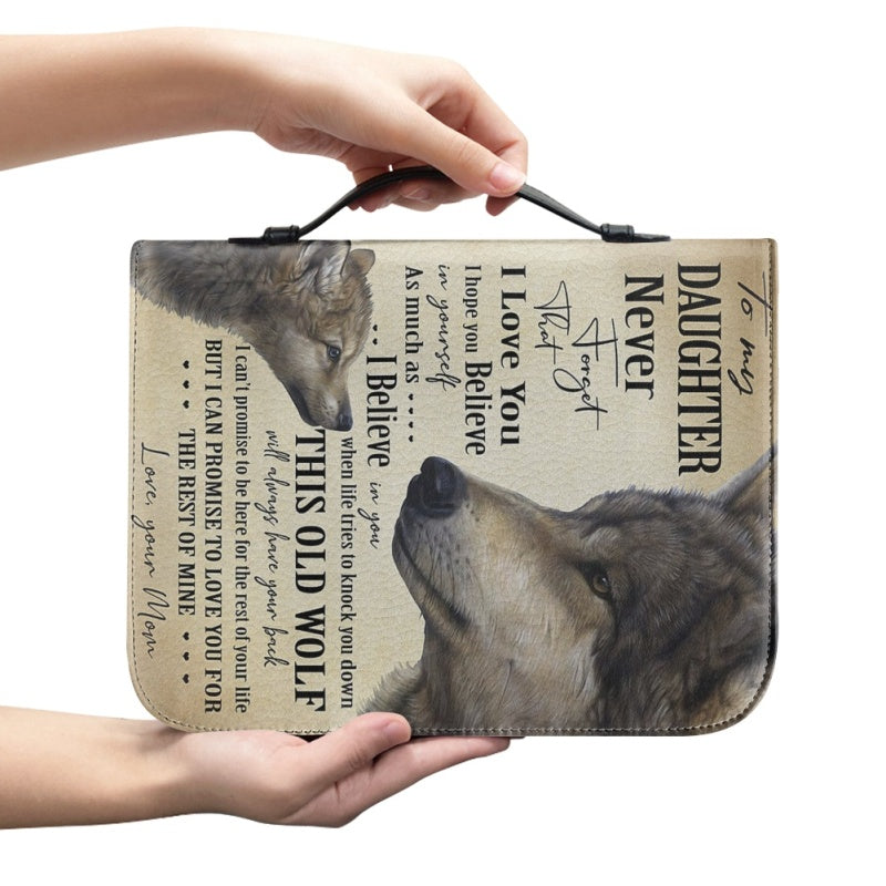 To My Daughter Personalized Wolf Bible Cover