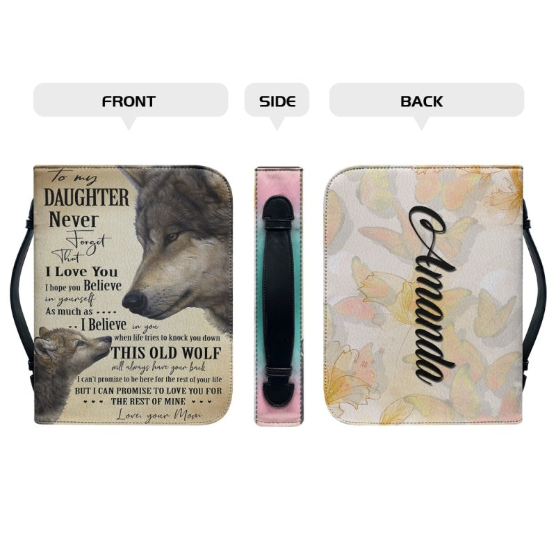 To My Daughter Personalized Wolf Bible Cover