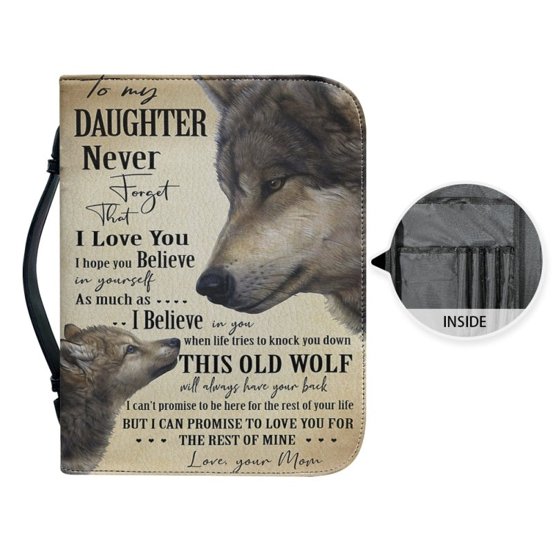 To My Daughter Personalized Wolf Bible Cover