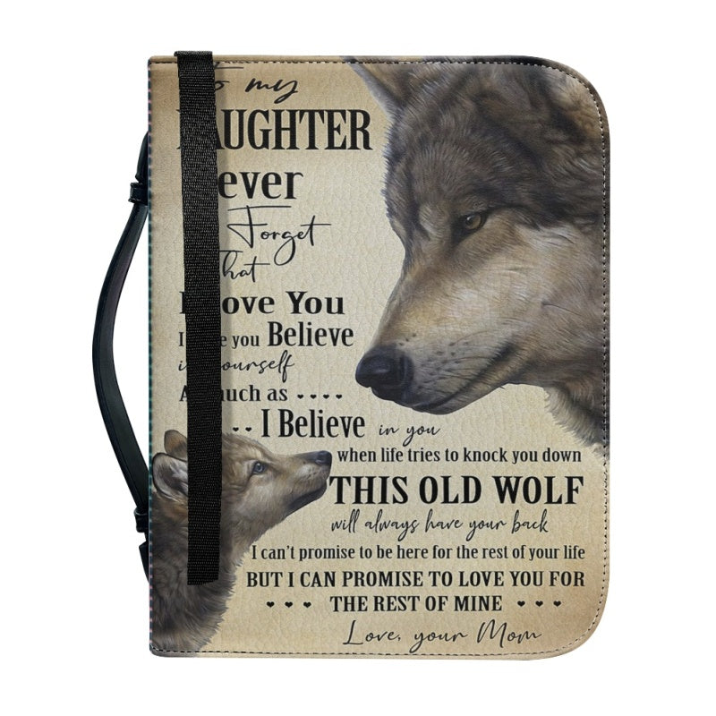 To My Daughter Personalized Wolf Bible Cover