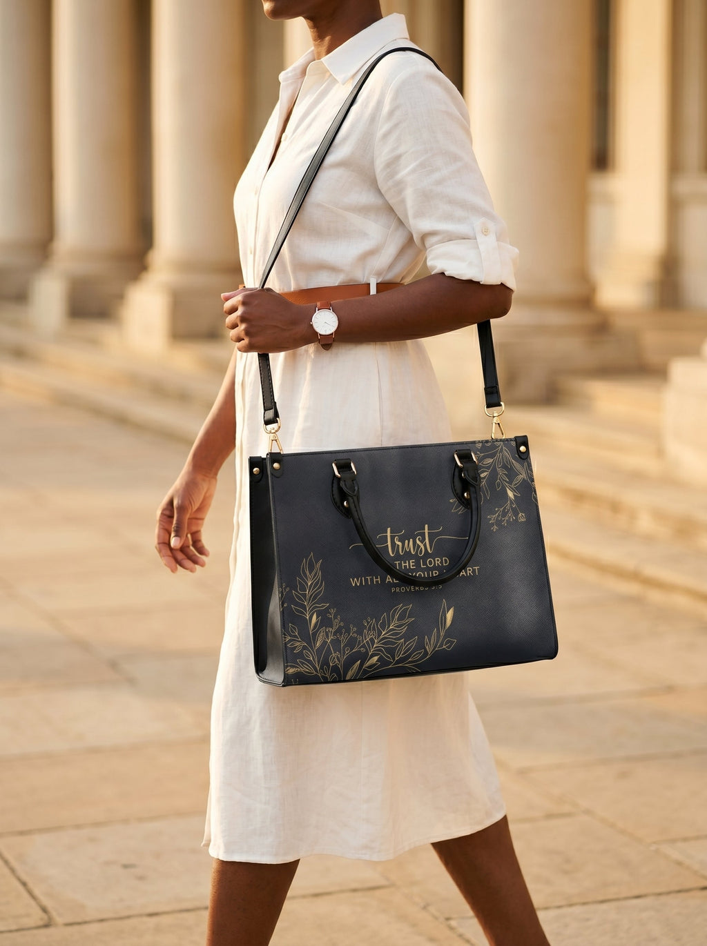 Trust Proverbs 3:5 Leather Handbag