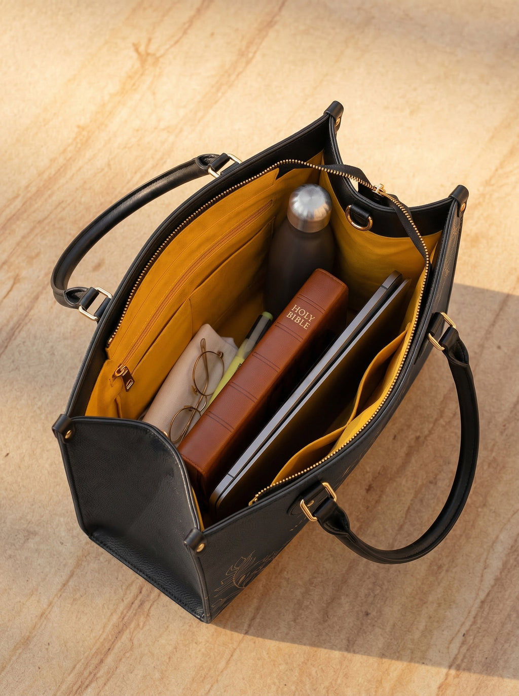 Trust Proverbs 3:5 Leather Handbag