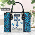 Trust in the Lord Butterfly Leather Handbag
