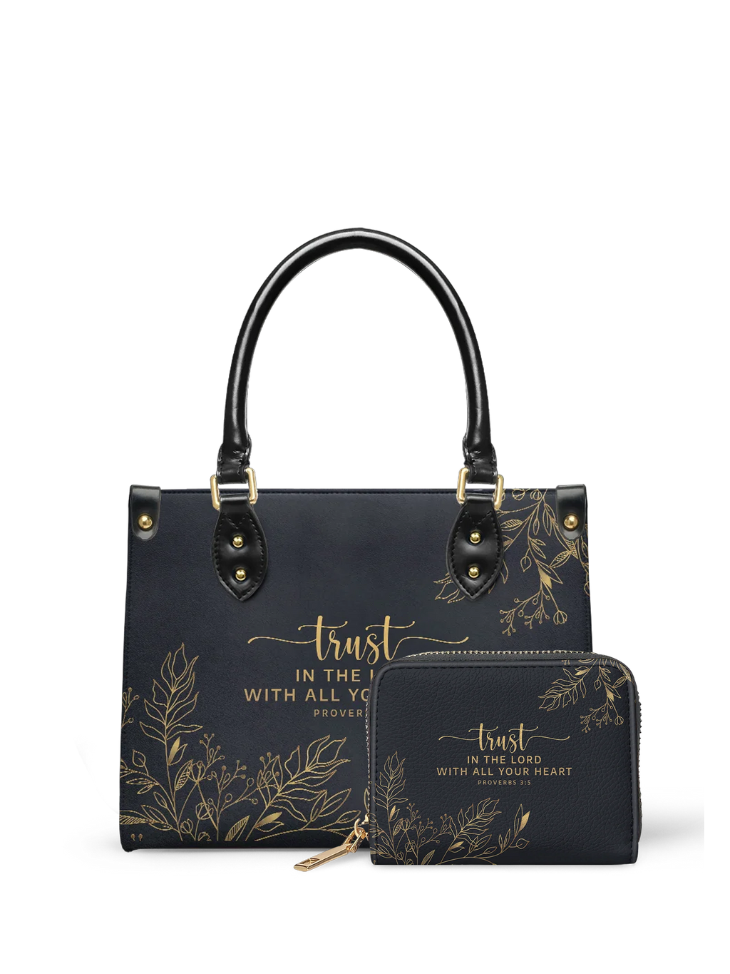Trust Proverbs 3:5 Small Leather Handbag