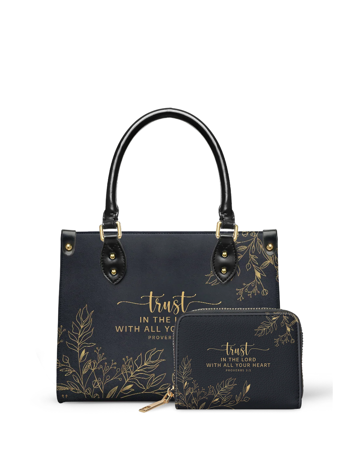 Trust Proverbs 3:5 Small Leather Handbag