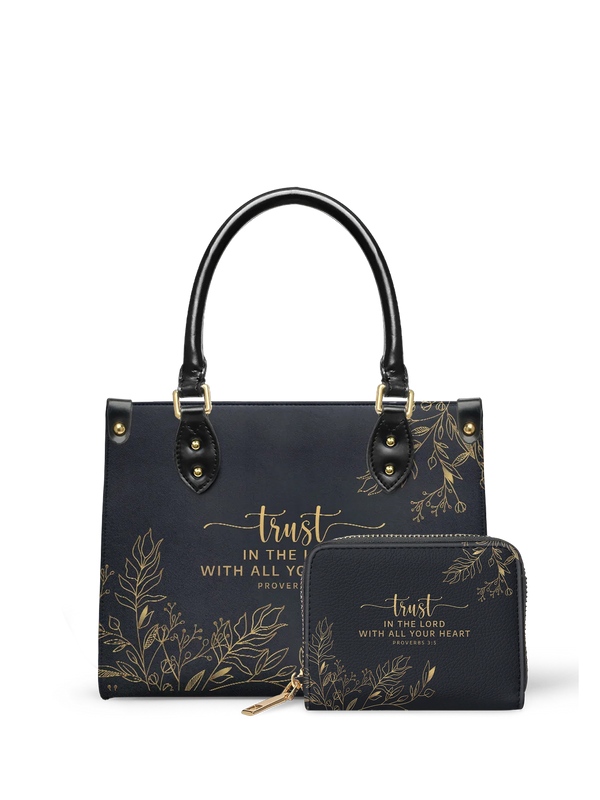 Trust Proverbs 3:5 Small Leather Handbag