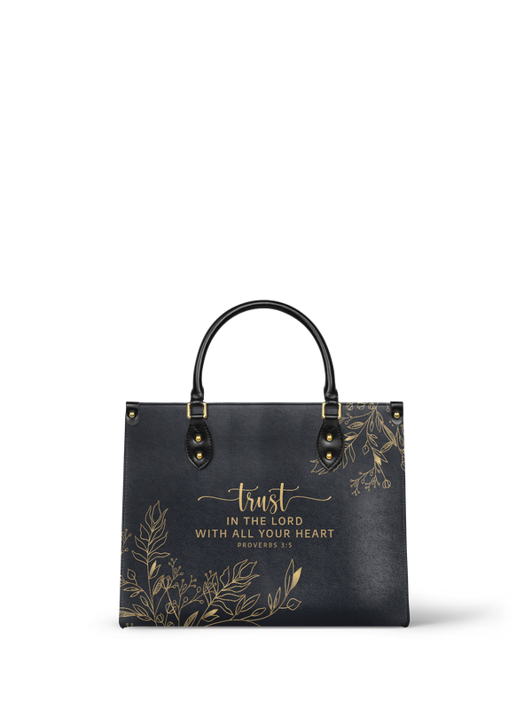 Trust Proverbs 3:5 Leather Handbag