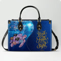 Personalized Walk By Faith Turtle Leather Handbag