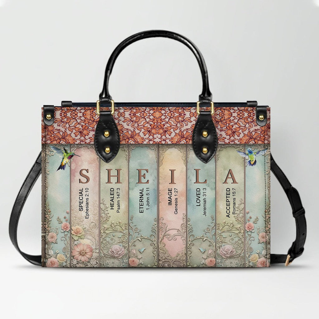 Custom Name Meaning Christian Leather Tote Bag