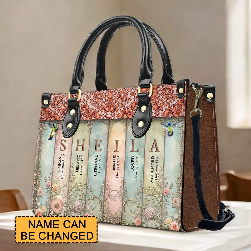 Custom Name Meaning Christian Leather Tote Bag