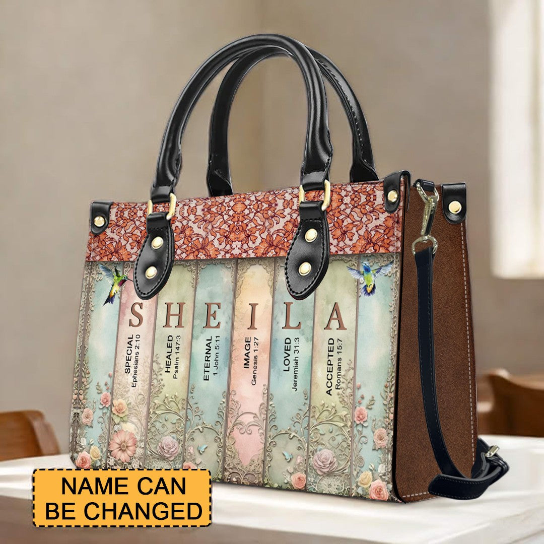 Custom Name Meaning Christian Leather Tote Bag