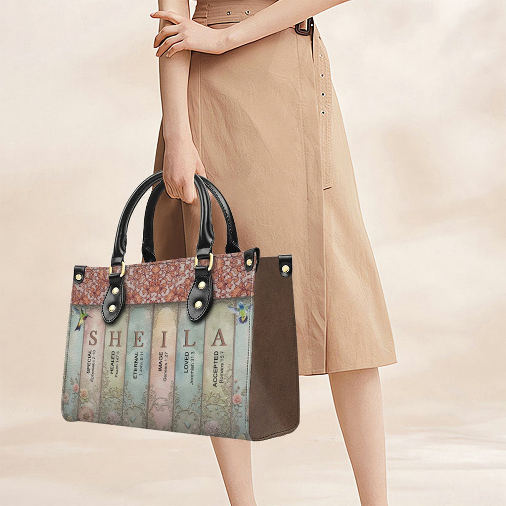 Custom Name Meaning Christian Leather Tote Bag