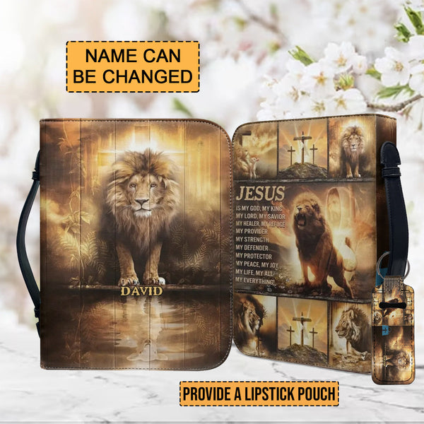 Personalized Jesus Lion Bible Cover