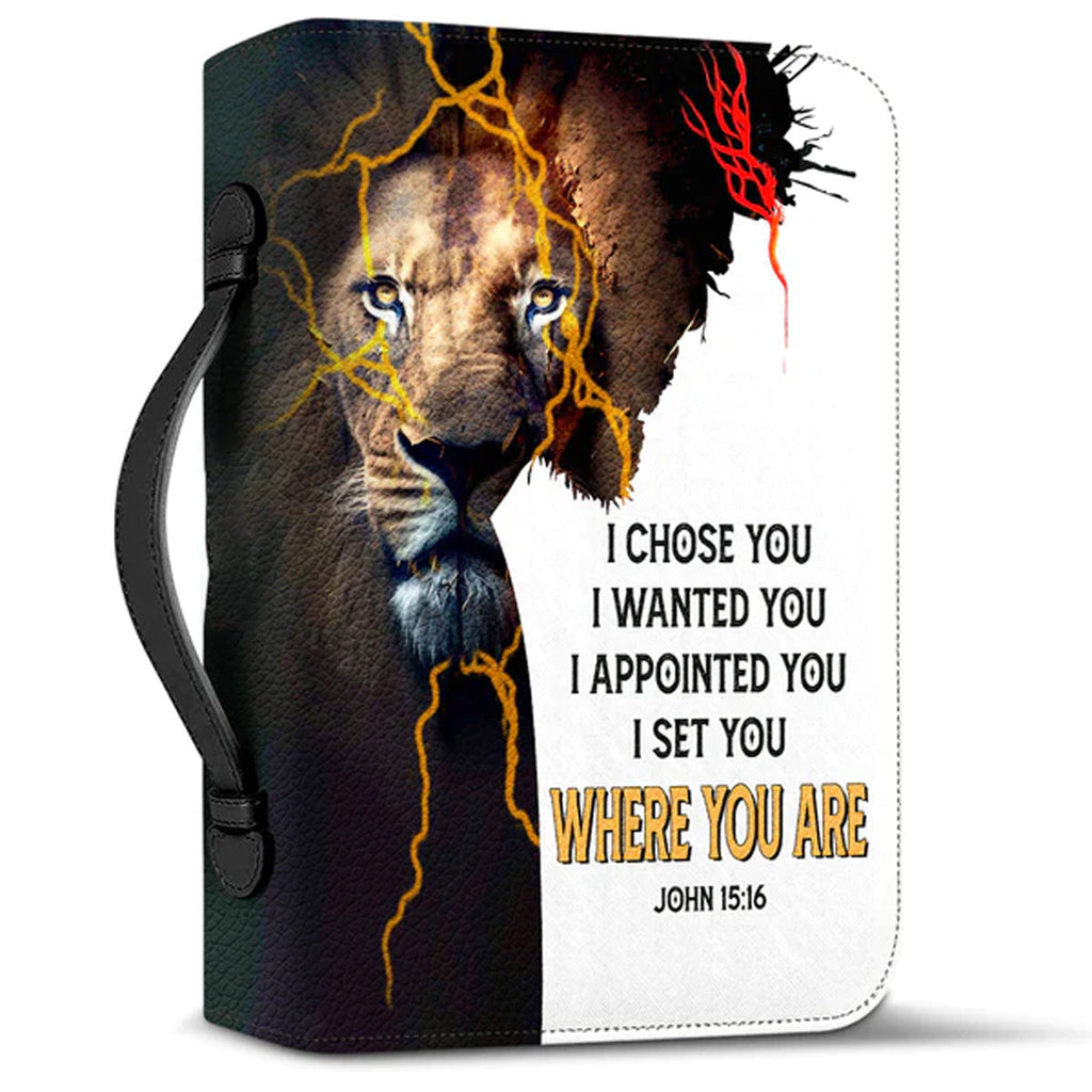 Personalized John 15:16 Lion Bible Cover
