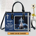 Personalized 'I Will Be With You' Leather Handbag
