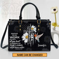 Work At It With All Your Heart Leather Tote Bag