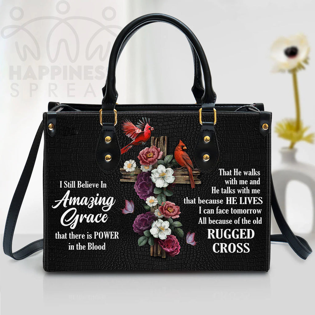 Personalized Amazing Grace Leather Handbag