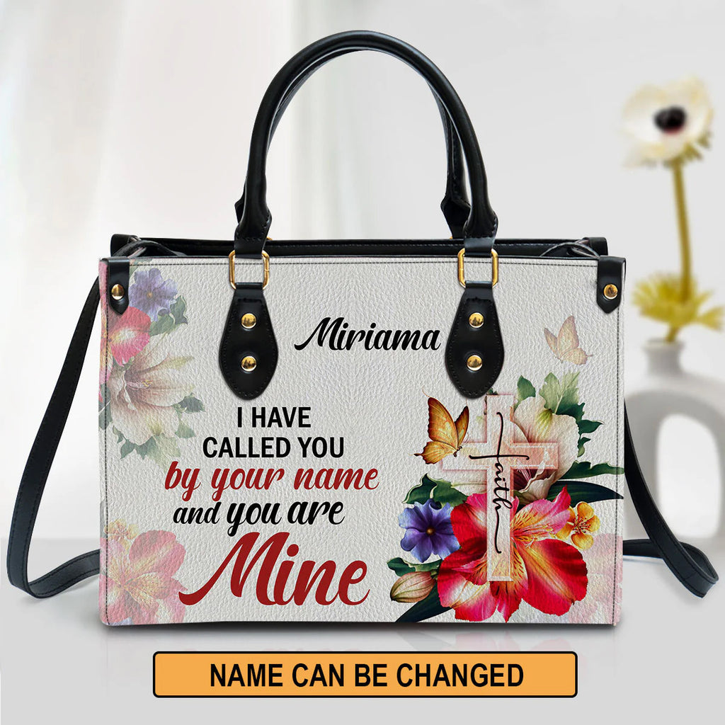 Personalized Isaiah 43:1 Christian Leather Tote