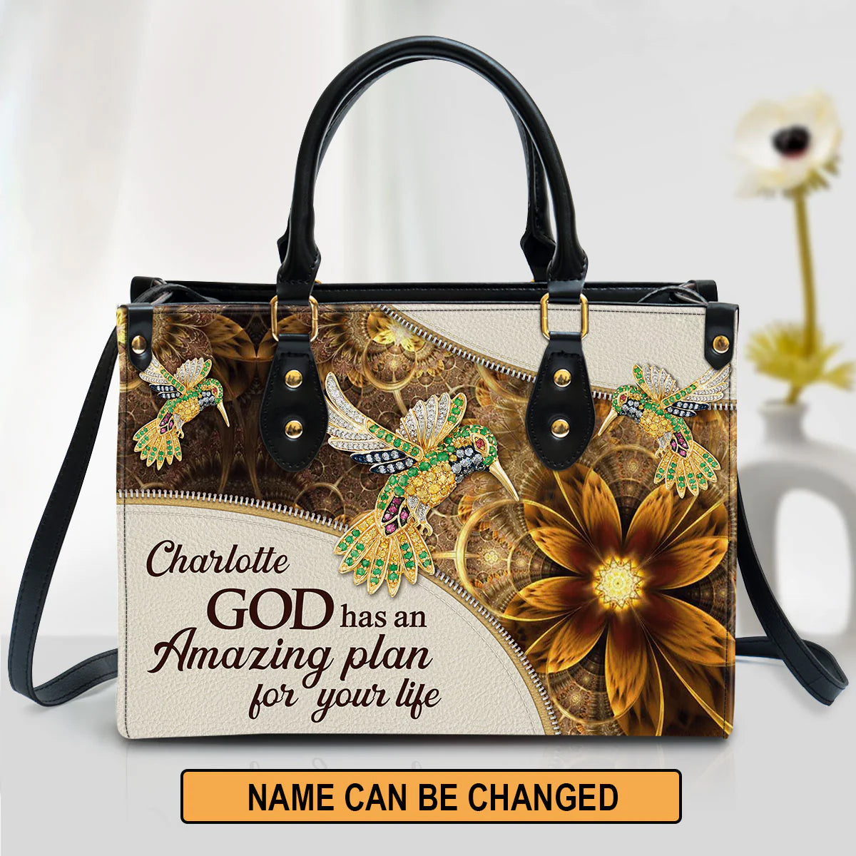 God Has An Amazing Plan Leather Tote Bag