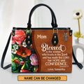 Blessed Is The Woman Personalized Leather Handbag