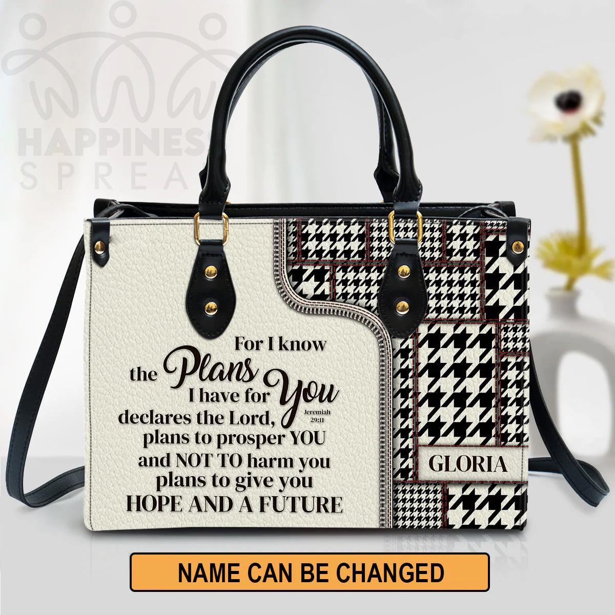Personalized Jeremiah 29:11 Leather Tote Bag