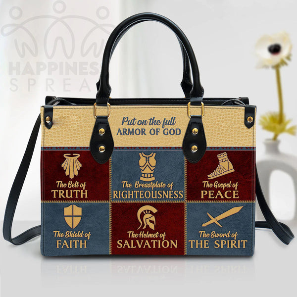 Personalized Gospel of Peace Leather Tote Bag