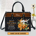 Personalized Bless The Lord Leather Tote Bag