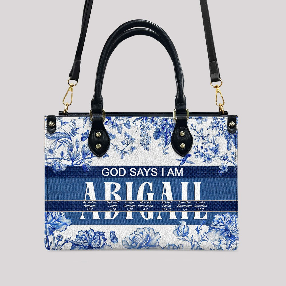 Personalized Bible Verse Leather Handbag