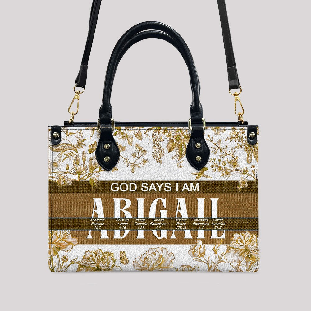 Personalized Bible Verse Leather Handbag