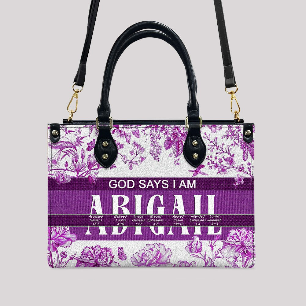 Personalized Bible Verse Leather Handbag