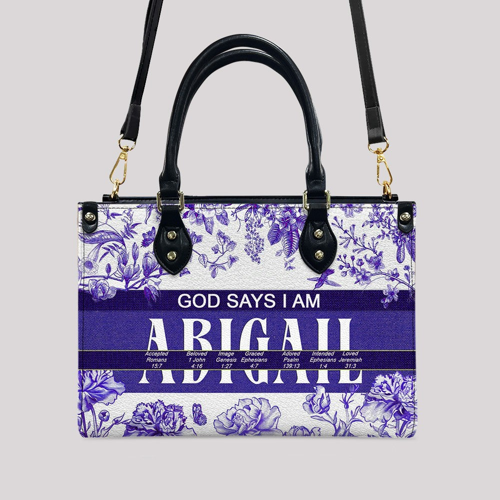 Personalized Bible Verse Leather Handbag