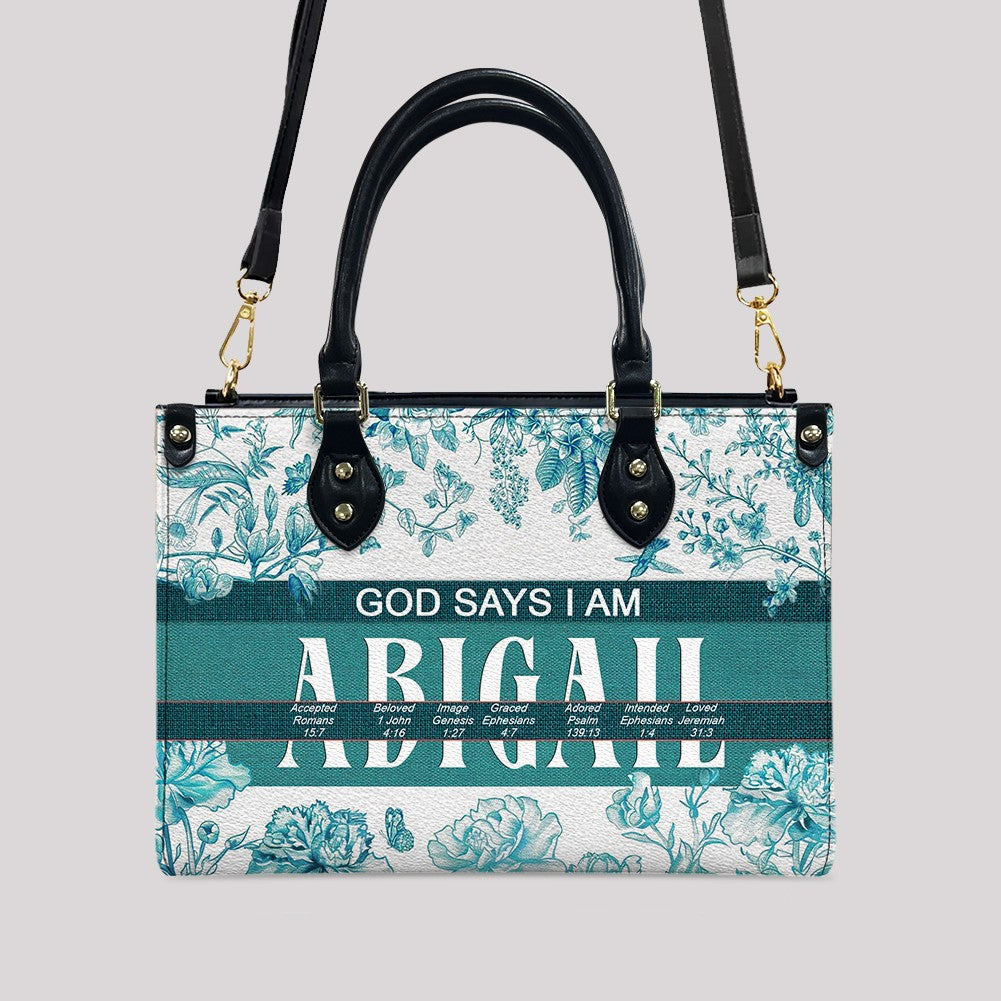 Personalized Bible Verse Leather Handbag
