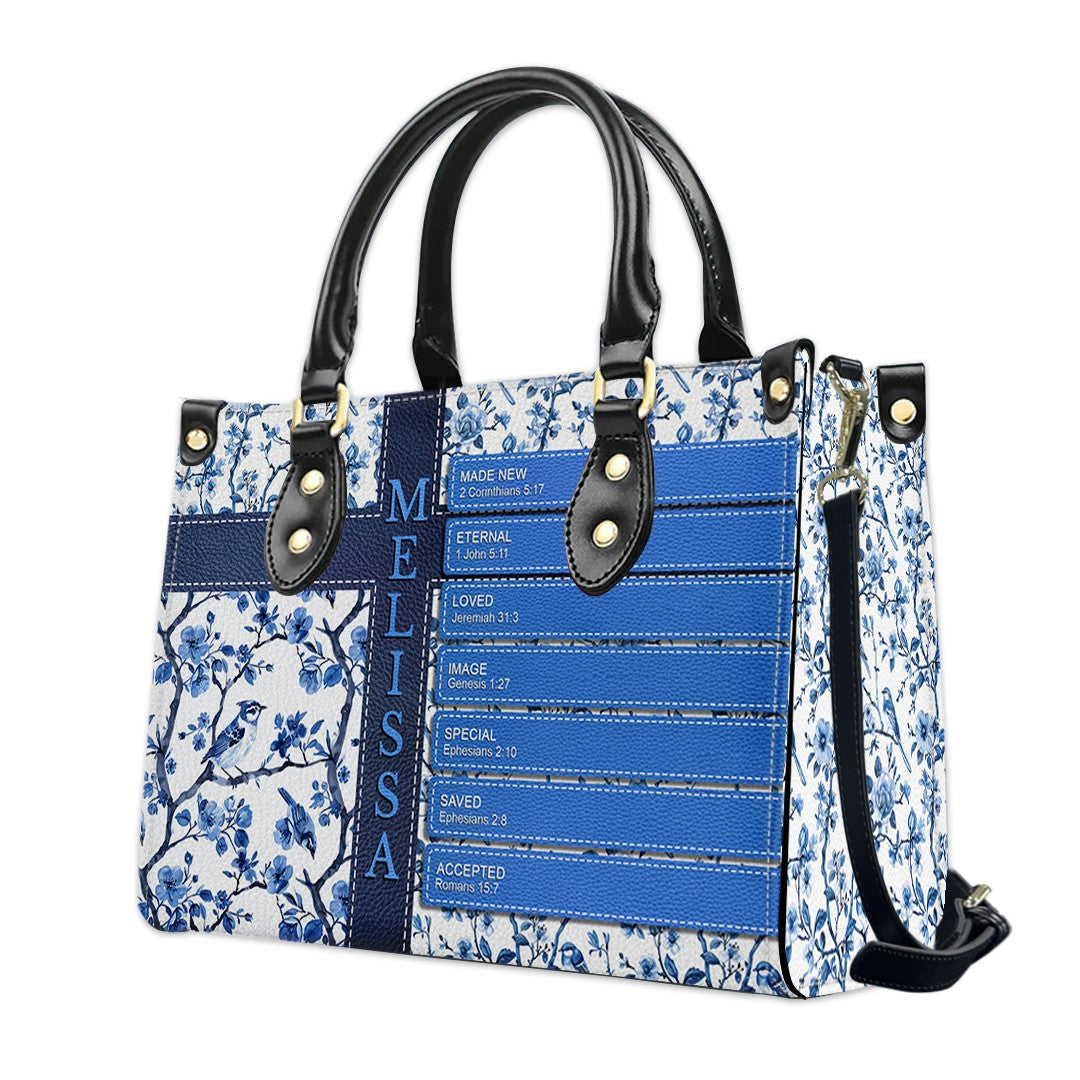 Personalized Bible Verse Leather Handbag
