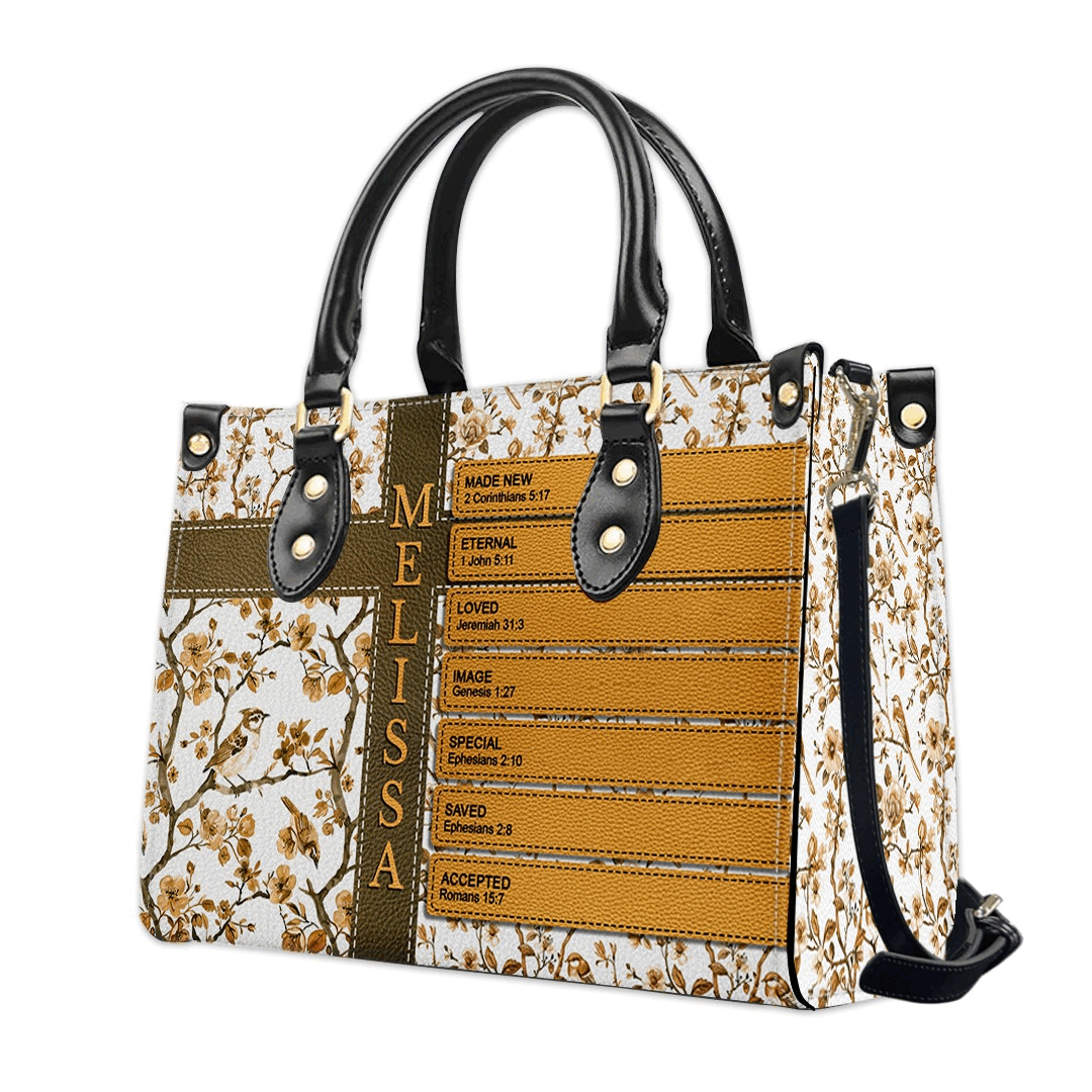Personalized Bible Verse Leather Handbag