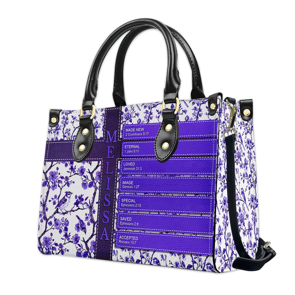 Personalized Bible Verse Leather Handbag